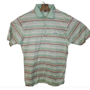 Peter Millar Windsor Polo Men’s M Green Striped Casual Classic Polished Weekend